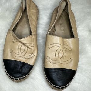 Chanel Leather Espadrilles Size: 5 IT 35 Size Guide Est Retail $725.00